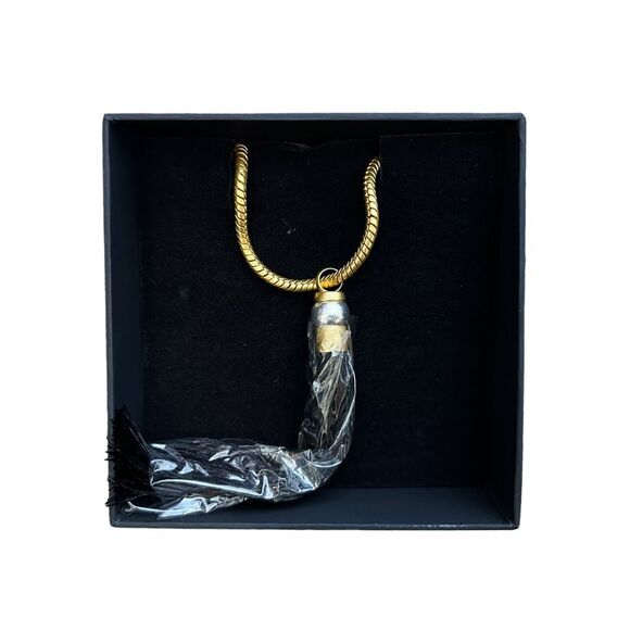 Rachel Zoe Gracie Matte Gold Silk Tassel Necklace - 20” - Picture 6 of 6